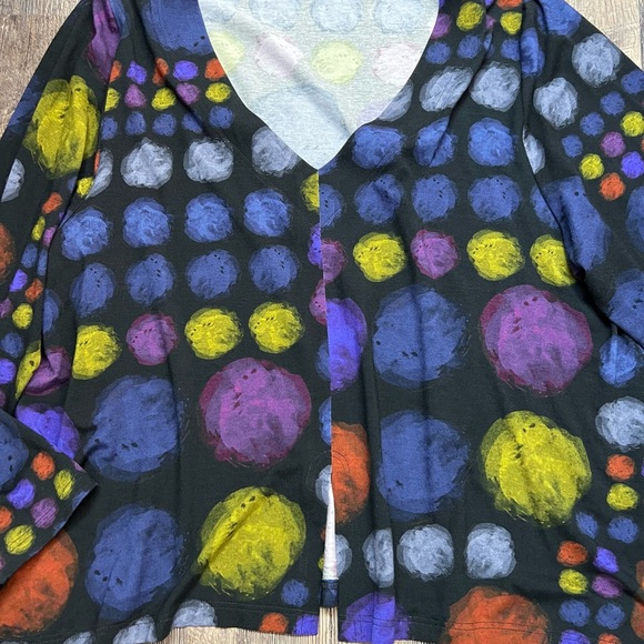 Ralston Multicolor Dot Top Size medium Long Sleeve - Picture 5 of 5